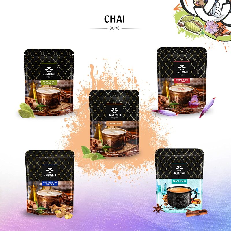 Just Chill Drinks Co. Tea Premix, Karak Chai Ginger, Immunity Booster, 1000g